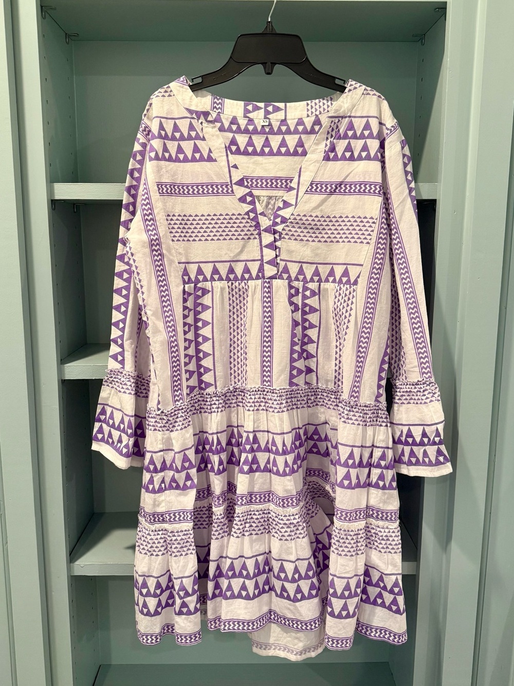 Tuckernuck Geo Tiered Lavender Mini Salma Dress